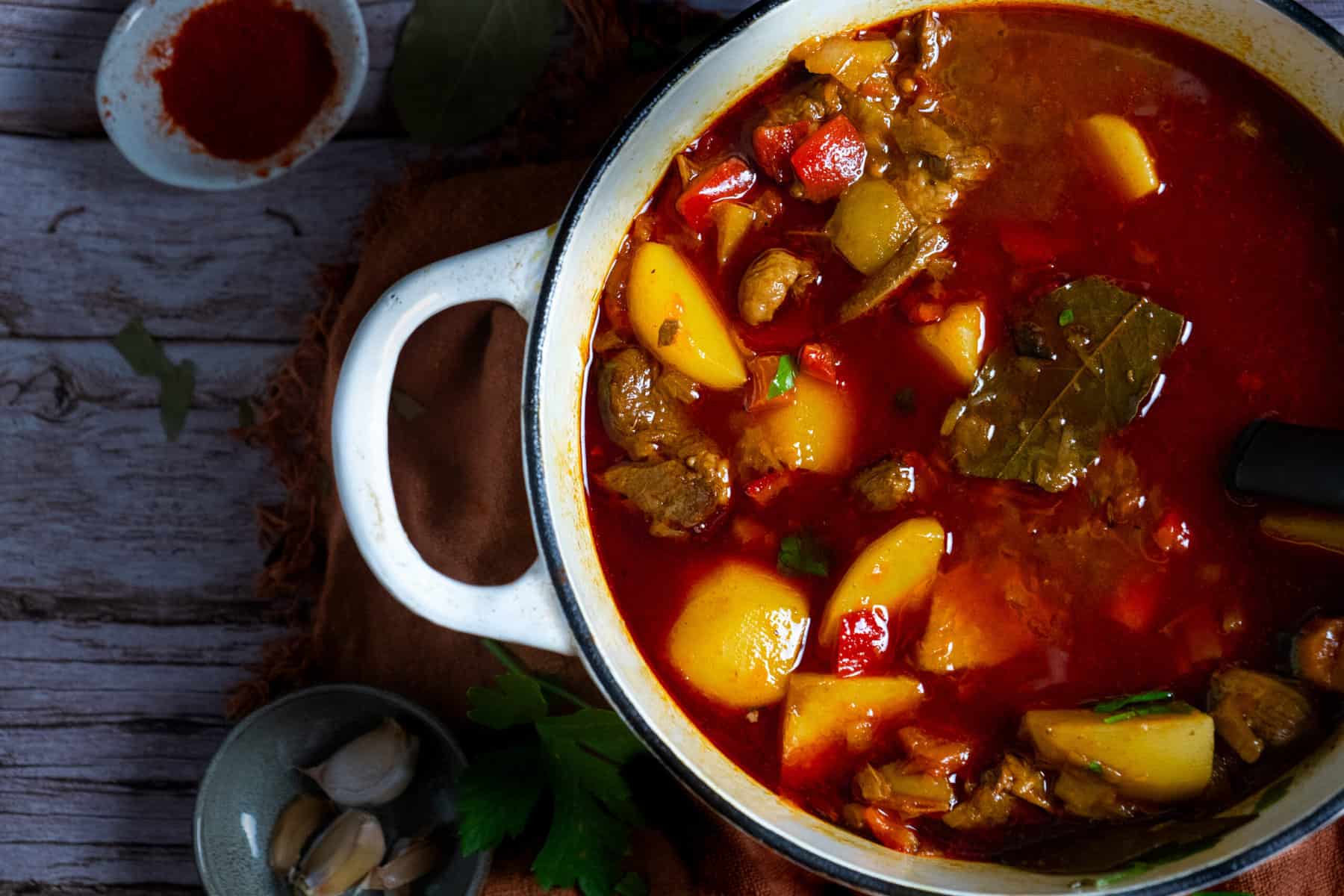 Hearty Goulash with Vegetables (Beef Paprika Stew) 