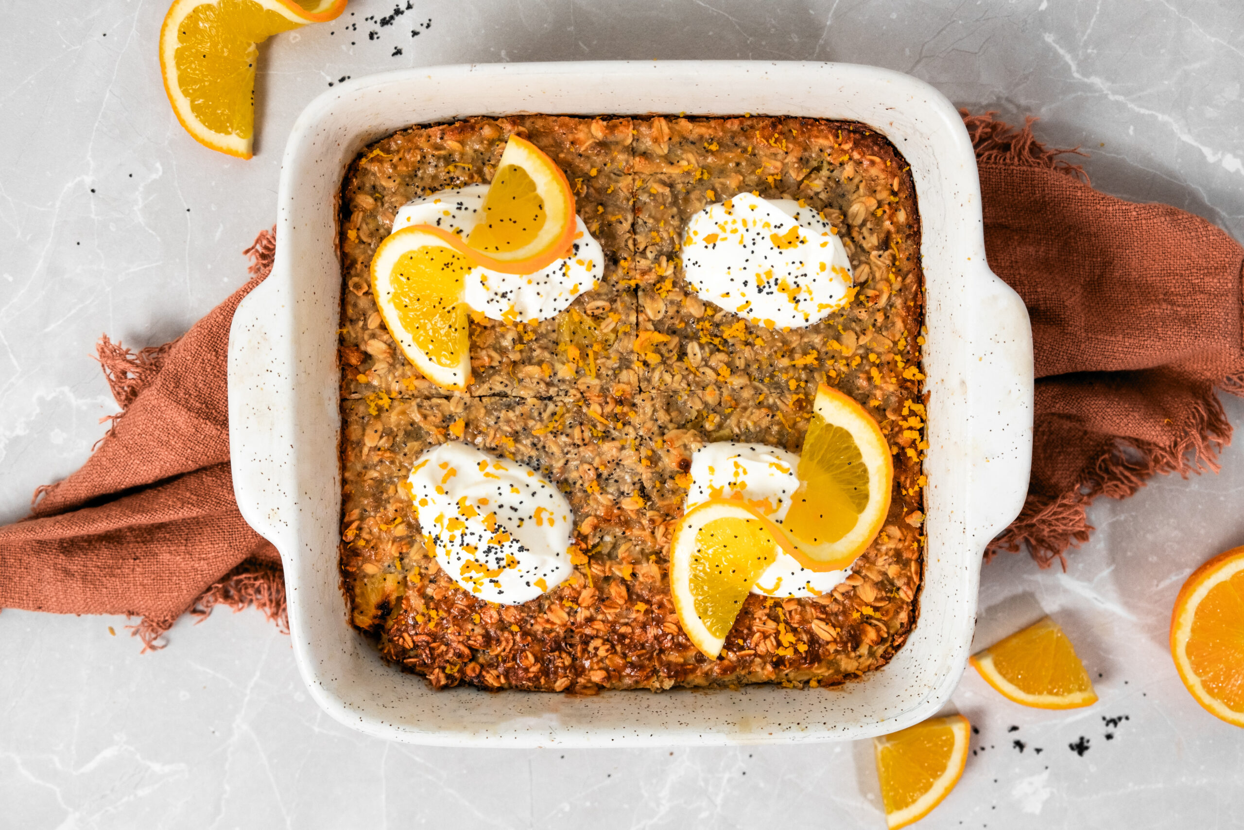 Orange Poppyseed Baked Oats - Athlete Lunchbox